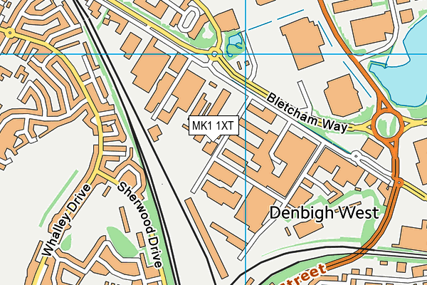 MK1 1XT map - OS VectorMap District (Ordnance Survey)