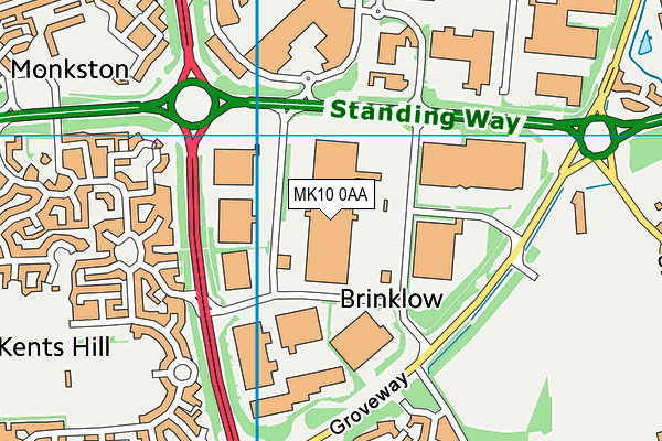 MK10 0AA map - OS VectorMap District (Ordnance Survey)