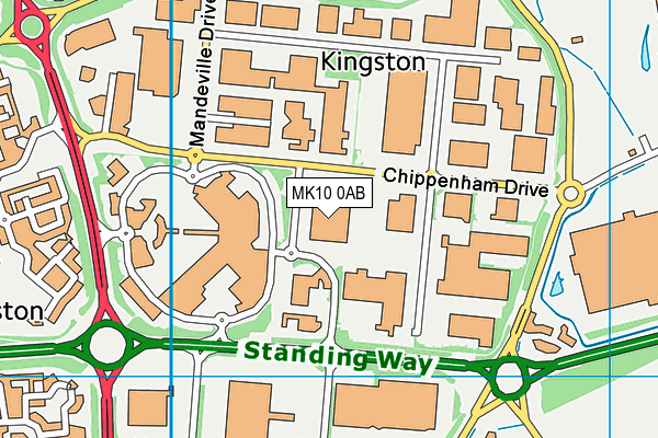 MK10 0AB map - OS VectorMap District (Ordnance Survey)