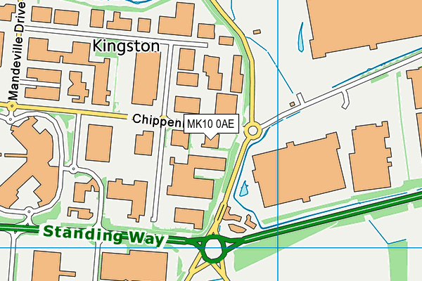 MK10 0AE map - OS VectorMap District (Ordnance Survey)