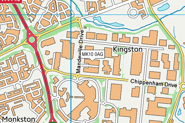 MK10 0AG map - OS VectorMap District (Ordnance Survey)