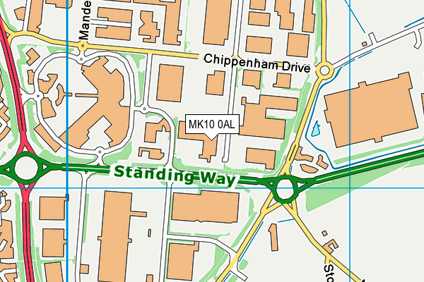 MK10 0AL map - OS VectorMap District (Ordnance Survey)