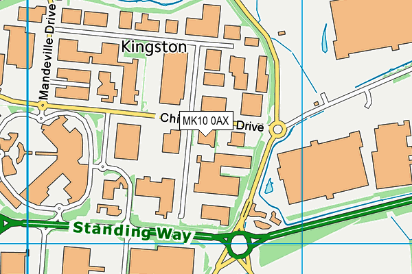 MK10 0AX map - OS VectorMap District (Ordnance Survey)