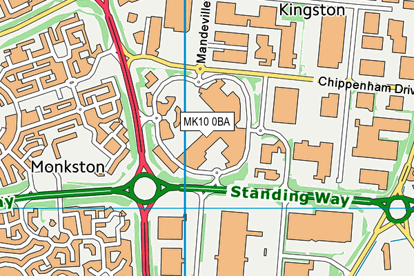 Puregym (Milton Keynes Kingston Centre) map (MK10 0BA) - OS VectorMap District (Ordnance Survey)