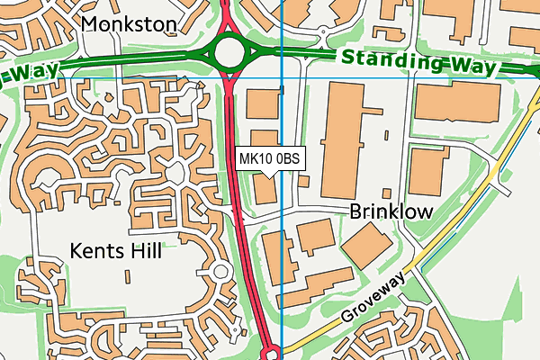 MK10 0BS map - OS VectorMap District (Ordnance Survey)