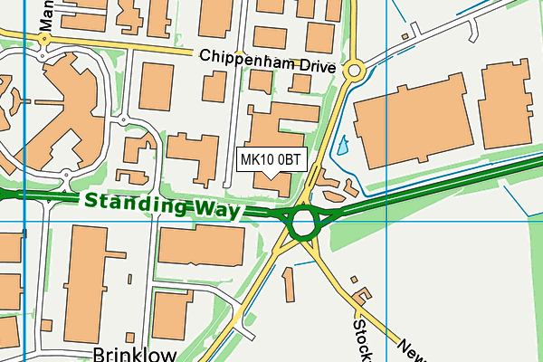 MK10 0BT map - OS VectorMap District (Ordnance Survey)