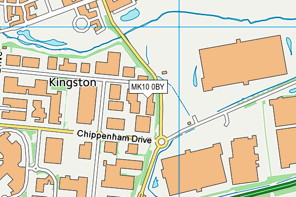 MK10 0BY map - OS VectorMap District (Ordnance Survey)