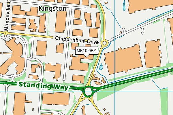 MK10 0BZ map - OS VectorMap District (Ordnance Survey)