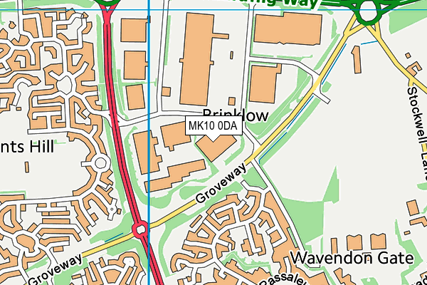 MK10 0DA map - OS VectorMap District (Ordnance Survey)