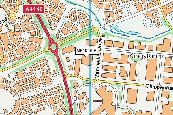 MK10 0DB map - OS VectorMap District (Ordnance Survey)