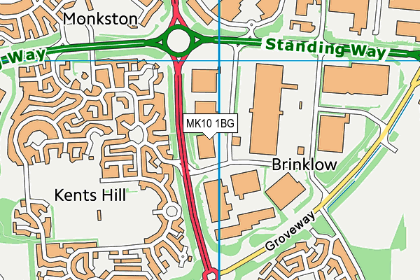 MK10 1BG map - OS VectorMap District (Ordnance Survey)