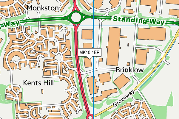 MK10 1EP map - OS VectorMap District (Ordnance Survey)