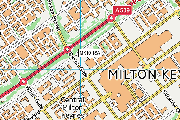 MK10 1SA map - OS VectorMap District (Ordnance Survey)