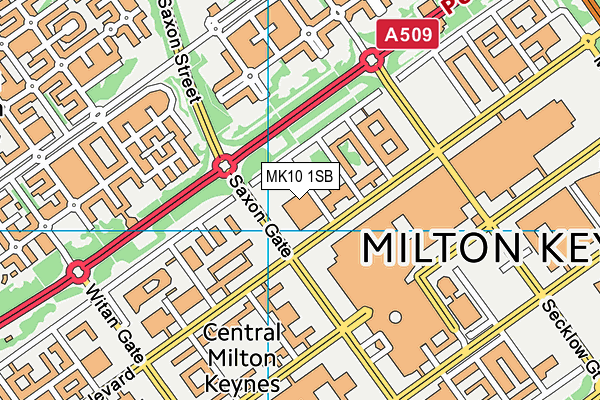 MK10 1SB map - OS VectorMap District (Ordnance Survey)