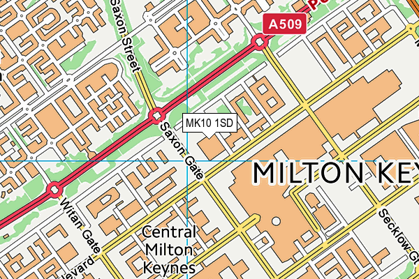 MK10 1SD map - OS VectorMap District (Ordnance Survey)