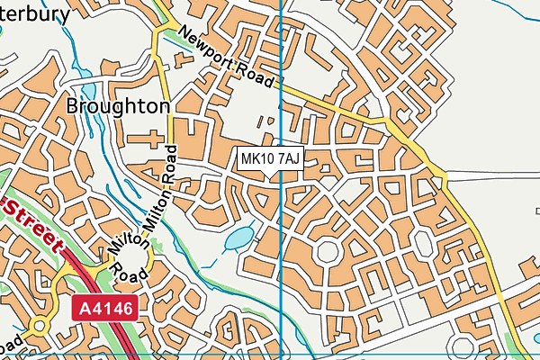 MK10 7AJ map - OS VectorMap District (Ordnance Survey)