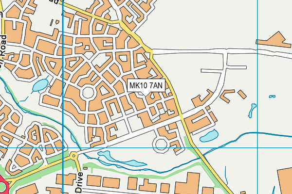 MK10 7AN map - OS VectorMap District (Ordnance Survey)