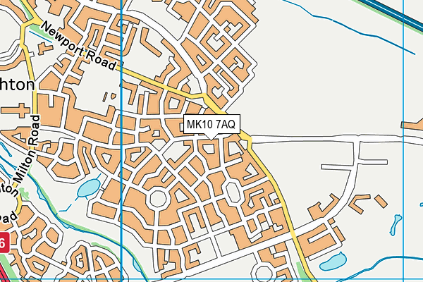 MK10 7AQ map - OS VectorMap District (Ordnance Survey)