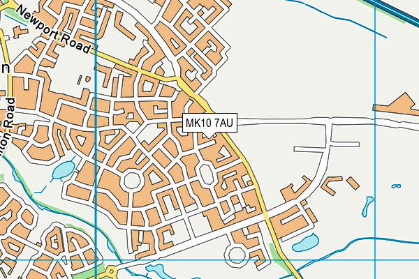 MK10 7AU map - OS VectorMap District (Ordnance Survey)