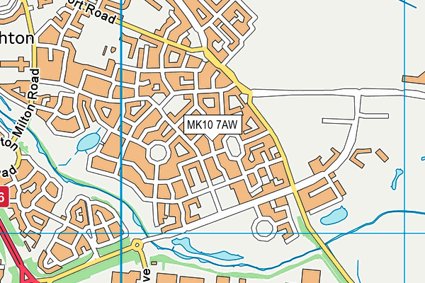 MK10 7AW map - OS VectorMap District (Ordnance Survey)