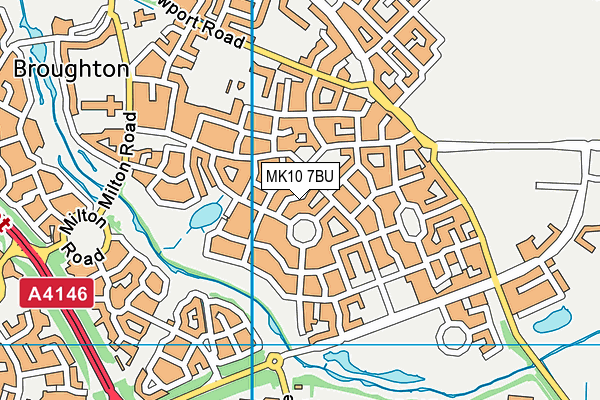 MK10 7BU map - OS VectorMap District (Ordnance Survey)