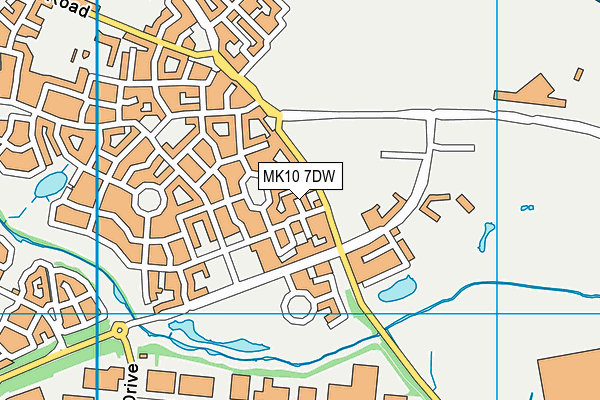 MK10 7DW map - OS VectorMap District (Ordnance Survey)