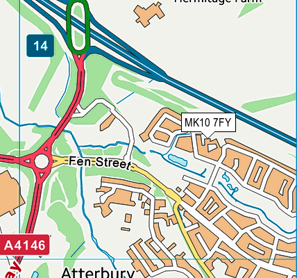 MK10 7FY map - OS VectorMap District (Ordnance Survey)