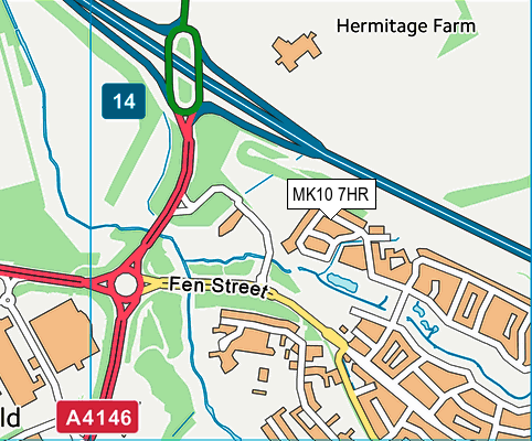 MK10 7HR map - OS VectorMap District (Ordnance Survey)