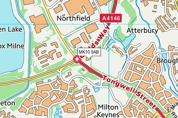 MK10 9AB map - OS VectorMap District (Ordnance Survey)