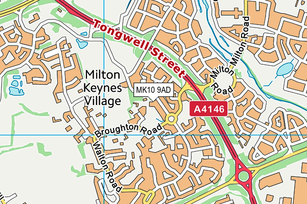 Milton Keynes Village Pavilion map (MK10 9AD) - OS VectorMap District (Ordnance Survey)