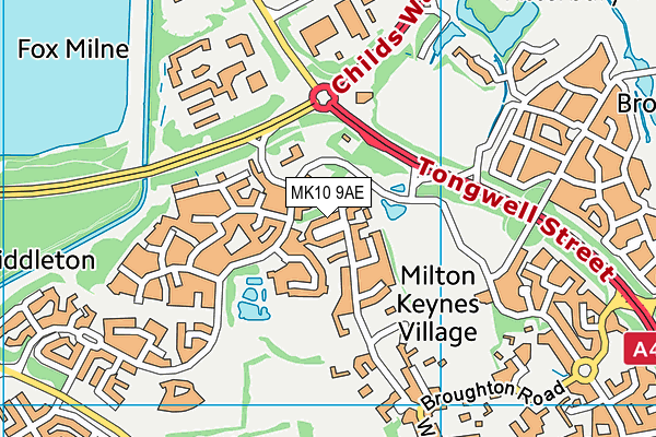 MK10 9AE map - OS VectorMap District (Ordnance Survey)