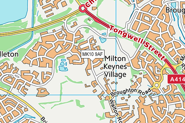 MK10 9AF map - OS VectorMap District (Ordnance Survey)