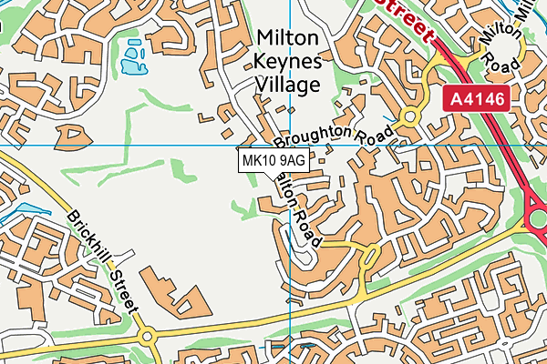 MK10 9AG map - OS VectorMap District (Ordnance Survey)