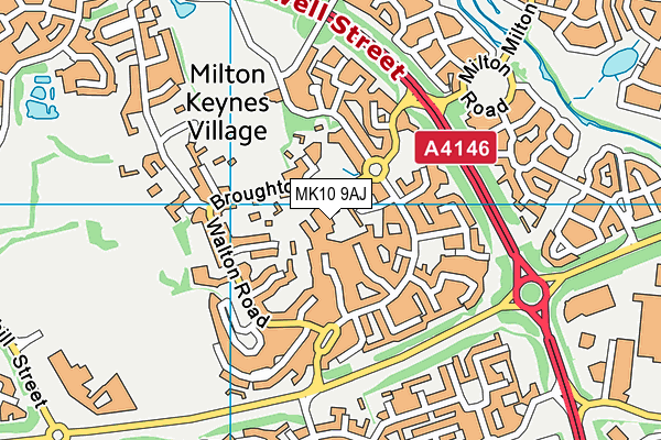 MK10 9AJ map - OS VectorMap District (Ordnance Survey)