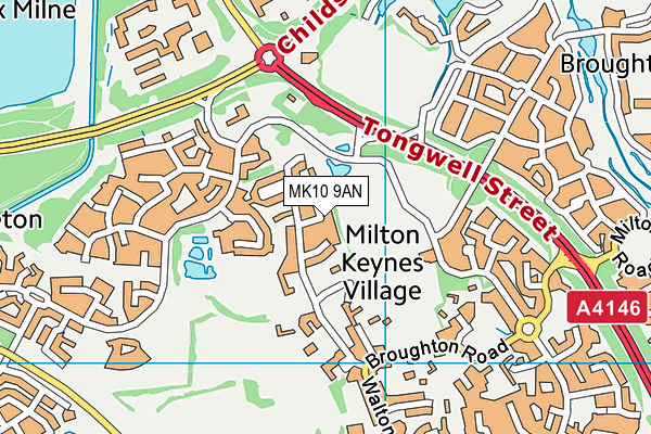 MK10 9AN map - OS VectorMap District (Ordnance Survey)