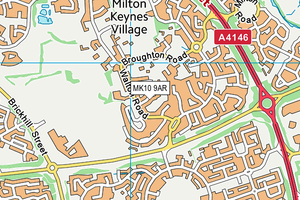 MK10 9AR map - OS VectorMap District (Ordnance Survey)