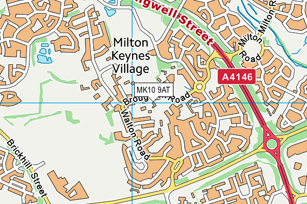 MK10 9AT map - OS VectorMap District (Ordnance Survey)