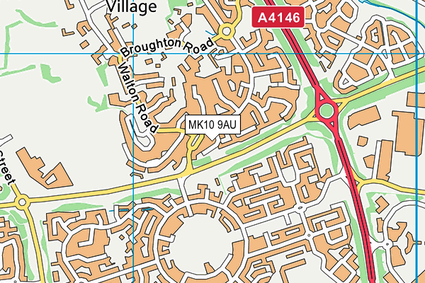 MK10 9AU map - OS VectorMap District (Ordnance Survey)
