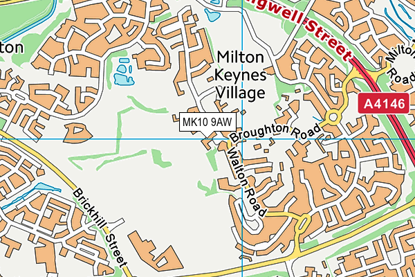 MK10 9AW map - OS VectorMap District (Ordnance Survey)
