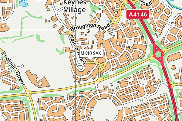 MK10 9AX map - OS VectorMap District (Ordnance Survey)