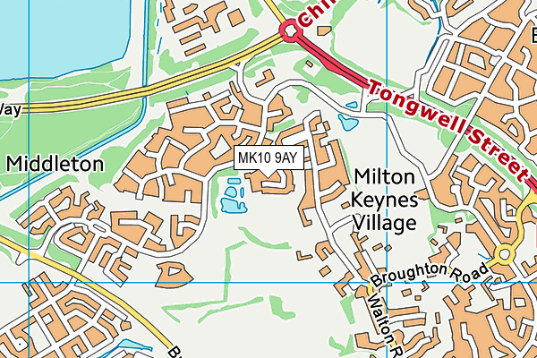 MK10 9AY map - OS VectorMap District (Ordnance Survey)