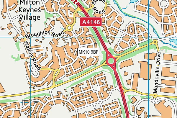 MK10 9BF map - OS VectorMap District (Ordnance Survey)