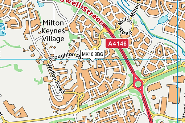 MK10 9BG map - OS VectorMap District (Ordnance Survey)