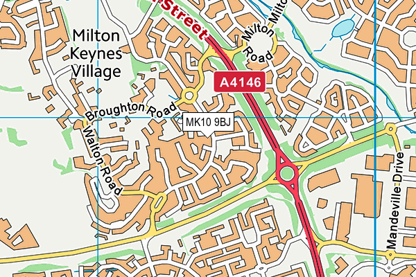 MK10 9BJ map - OS VectorMap District (Ordnance Survey)