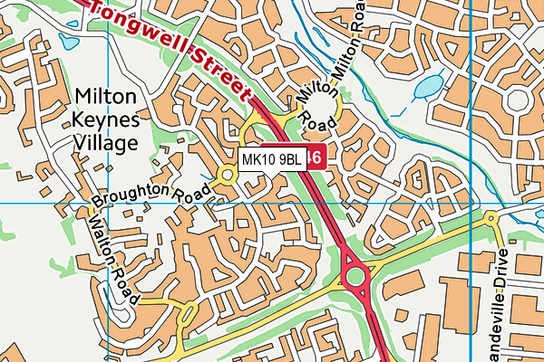 MK10 9BL map - OS VectorMap District (Ordnance Survey)