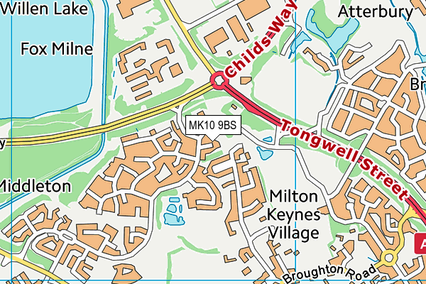 MK10 9BS map - OS VectorMap District (Ordnance Survey)