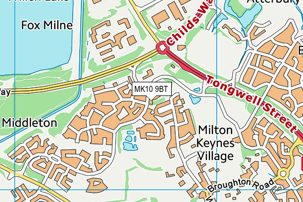 MK10 9BT map - OS VectorMap District (Ordnance Survey)