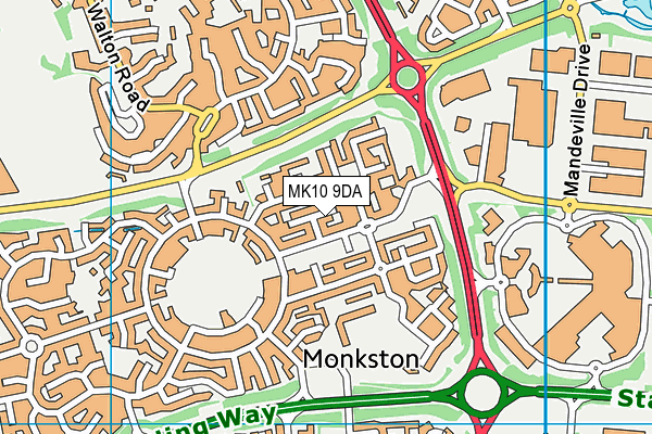 MK10 9DA map - OS VectorMap District (Ordnance Survey)