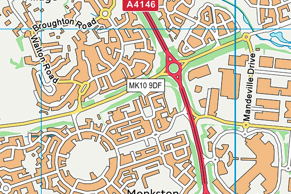 MK10 9DF map - OS VectorMap District (Ordnance Survey)