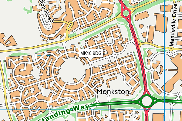 MK10 9DG map - OS VectorMap District (Ordnance Survey)